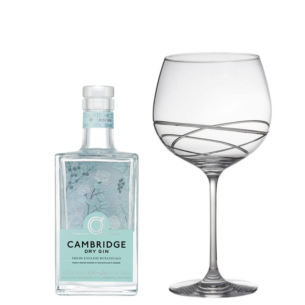 Cambridge Dry Gin 70cl And Single Gin and Tonic Skye Copa Glass